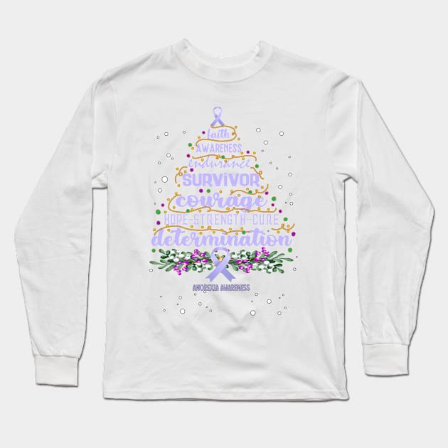 anorexia Awareness - christmas tree hope cure Long Sleeve T-Shirt by Benjie Barrett